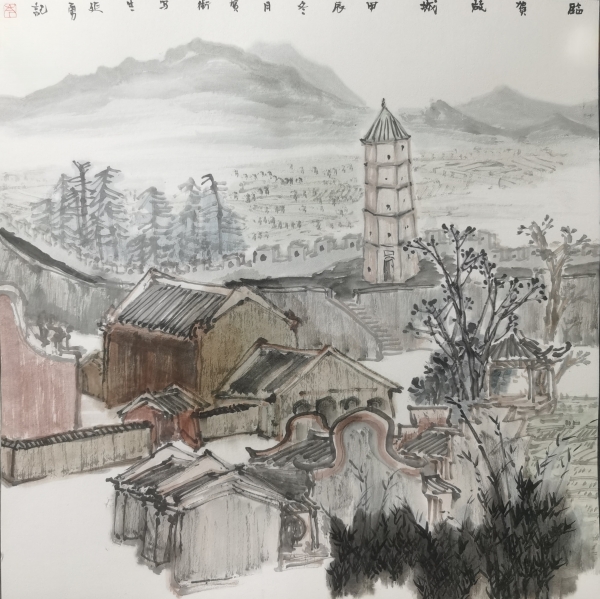 岑延勇《临贺故城》中国画.jpg