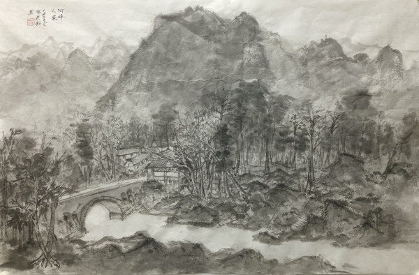 邹建超《河畔人家》中国画.jpg