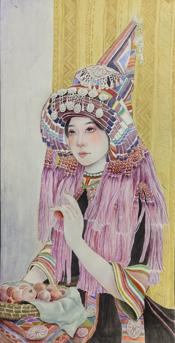 兰芬《瑶山遇客》水彩画.jpg