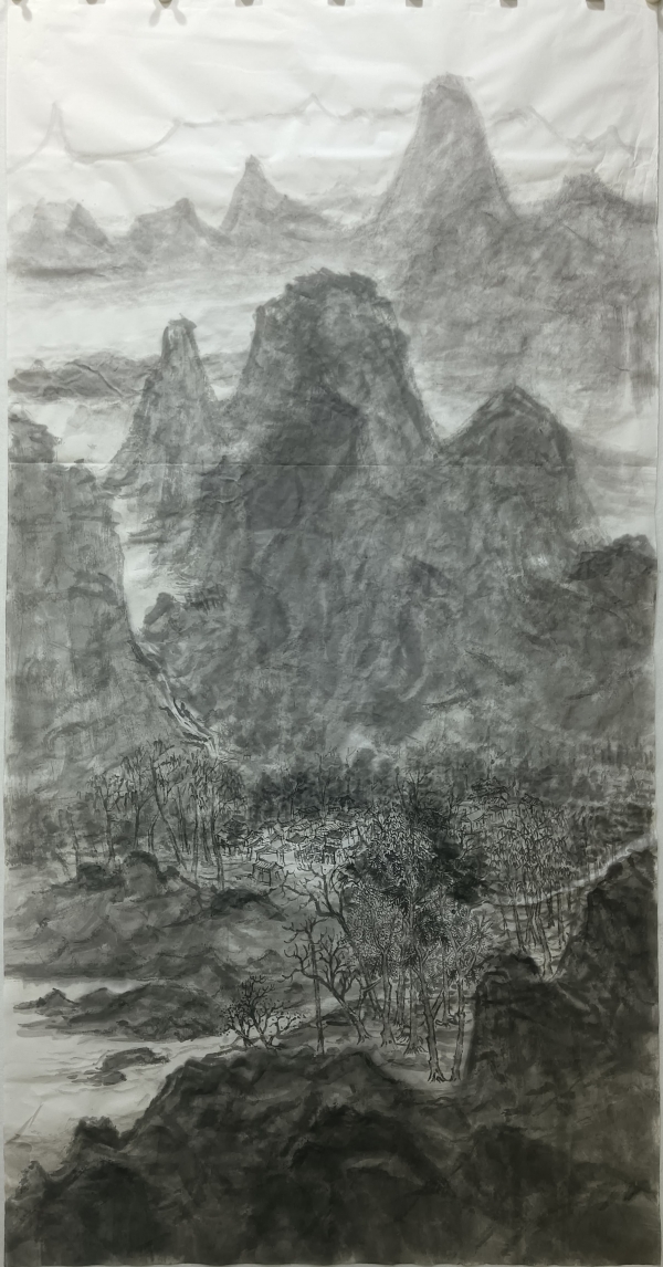 邹建超《家住青山绿水间》中国画.jpg