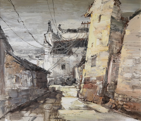 黄远回《上莫古村》油画.jpg