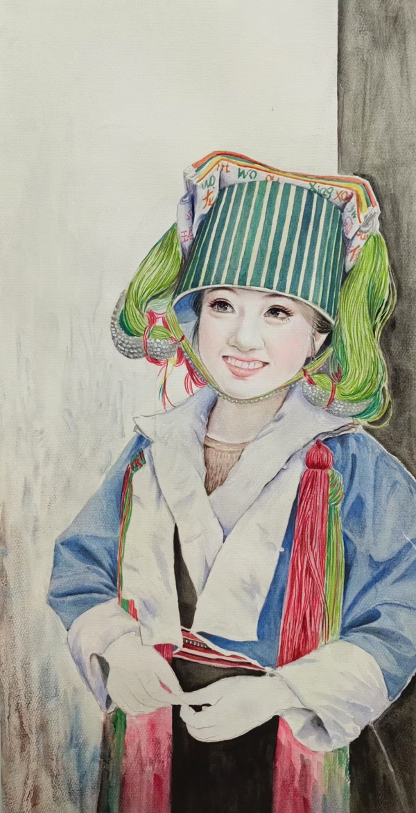 兰芬《瑶家女》水彩画.jpg