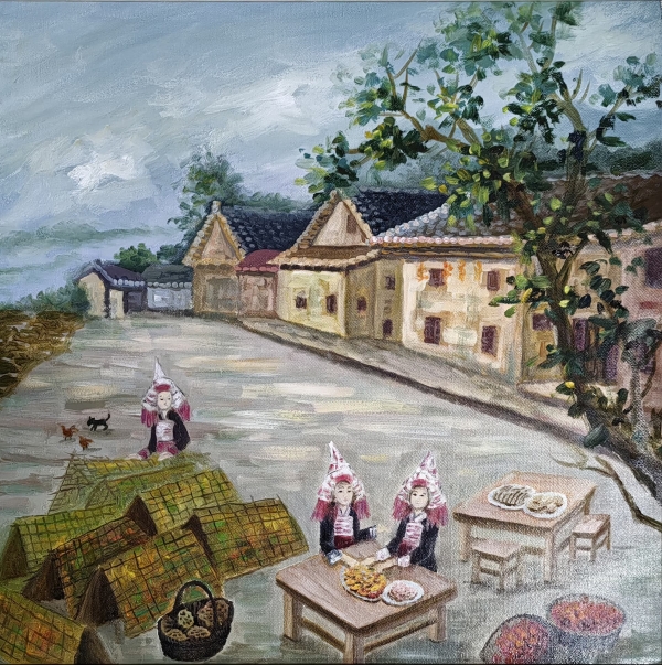 邱奕超《客家围屋》油画.jpg